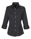 Devon & Jones Women's Perfect Fit Three-Quarter Sleeve Stretch Poplin Dress Shirt