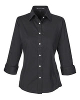 Devon & Jones Women's Perfect Fit Three-Quarter Sleeve Stretch Poplin Dress Shirt