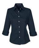 Devon & Jones Women's Perfect Fit Three-Quarter Sleeve Stretch Poplin Dress Shirt