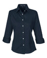 Devon & Jones Women's Perfect Fit Three-Quarter Sleeve Stretch Poplin Dress Shirt