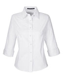 Devon & Jones Women's Perfect Fit Three-Quarter Sleeve Stretch Poplin Dress Shirt