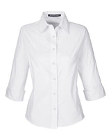 Devon & Jones Women's Perfect Fit Three-Quarter Sleeve Stretch Poplin Dress Shirt