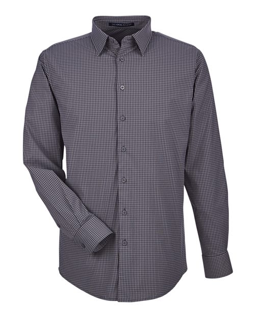 Devon & Jones Men's CrownLux Performance Tonal Mini Check Woven Dress Shirt