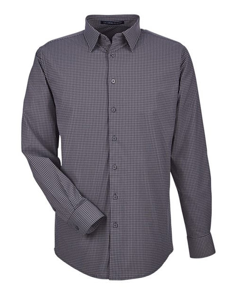 Devon & Jones Men's CrownLux Performance Tonal Mini Check Woven Dress Shirt