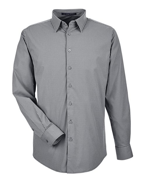 Devon & Jones Men's CrownLux Performance Tonal Mini Check Woven Dress Shirt