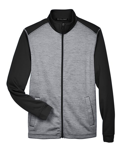 Devon & Jones Men's Newbury Colorblock Mélange Fleece Full-Zip Jacket