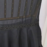 1 Piece Elegant Black Chiffon Chiavari Chair Cover with Sash Sheer Draped Accent