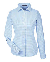 Devon & Jones Women's CrownLux Performance Micro Windowpane Woven Dress Shirt