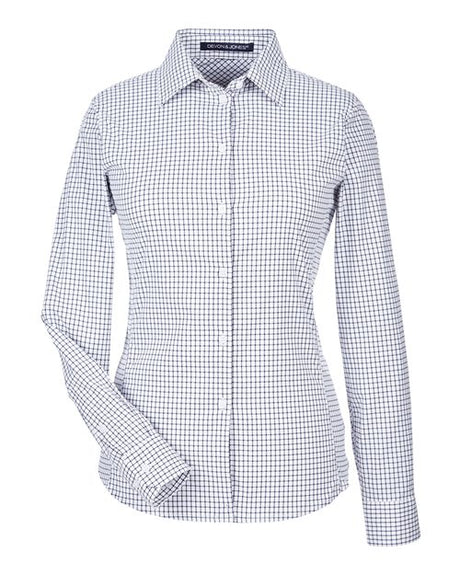 Devon & Jones Women's CrownLux Performance Micro Windowpane Woven Dress Shirt