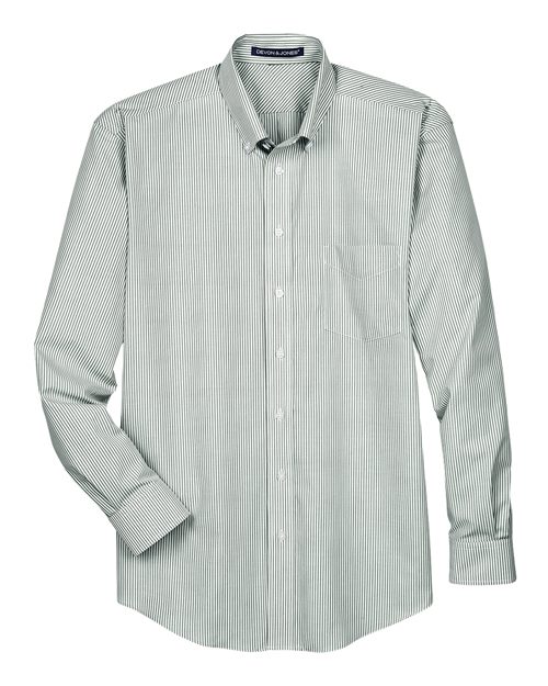 Devon & Jones Men's Crown Collection Banker Stripe Woven Dress Shirt