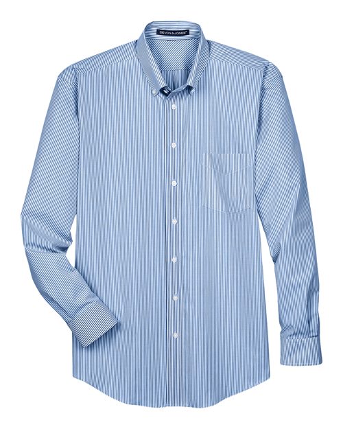 Devon & Jones Men's Crown Collection Banker Stripe Woven Dress Shirt