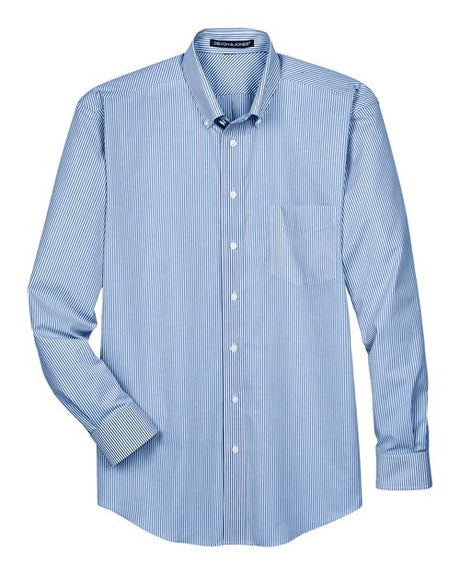Devon & Jones Men's Crown Collection Banker Stripe Woven Dress Shirt