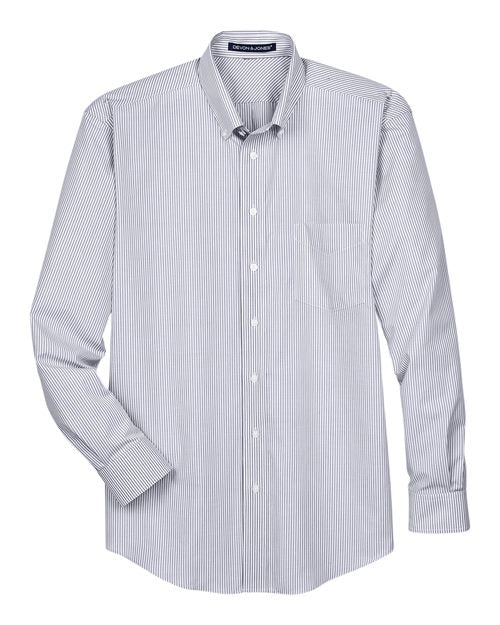 Devon & Jones Men's Crown Collection Banker Stripe Woven Dress Shirt