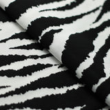 Zebra Polyester Spandex Fabric - Black And White Zebra Print, 58/60" Width (1 Yard)