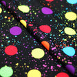 Polka Dots Universe Nylon Spandex Fabric - Black Multi Large Polka Dots, 58-60" Width (1 Yard)