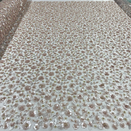 Beaded Sequined Lace Fabric 54" Wide