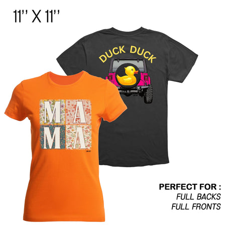 Direct To Film DTF Order Transfers By Size - Custom DTF Transfer Printing, Sizing Options, Vibrant Full Color (1 Transfer)