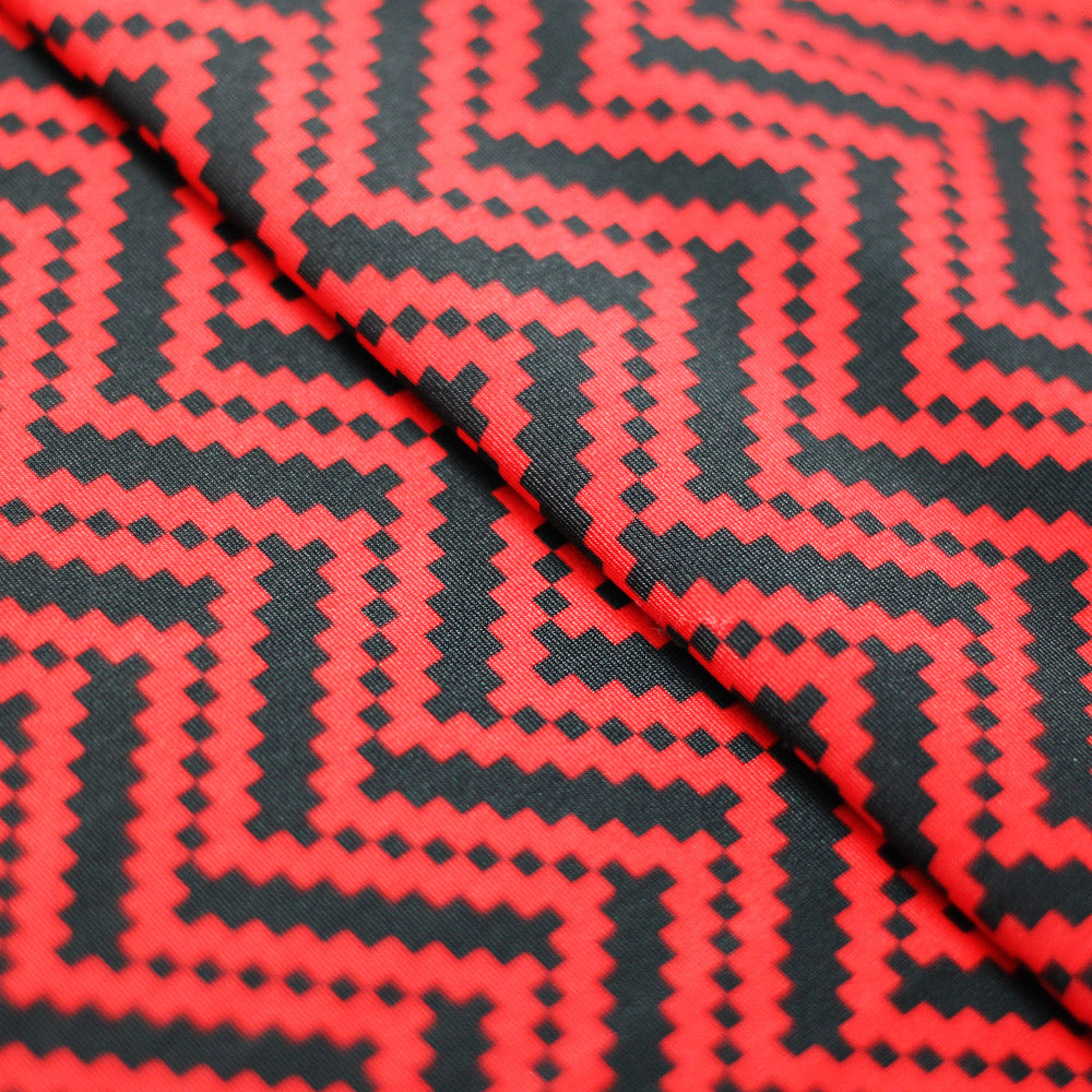 Zig Zag Racer Polyester Spandex Fabric - Multiple Colors, Chevron Zig Zag, 58/60" Width (1 Yard)