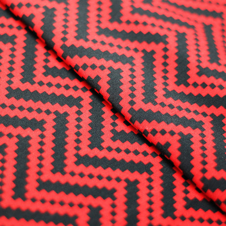 Zig Zag Racer Polyester Spandex Fabric - Multiple Colors, Chevron Zig Zag, 58/60" Width (1 Yard)