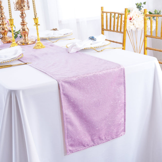 Velvet Table Runner 13x108 Lavender