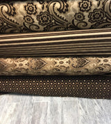 Mercedes Brown Chenille Upholstery Fabric - Damask Pattern, Brown, 56" Width (1 Yard)