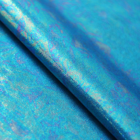 Oil Sleek Nylon Spandex Hologram Fabric - Black/Brown/Turquoise, Solid Oil Pattern, 58/60" Width (1 Yard)