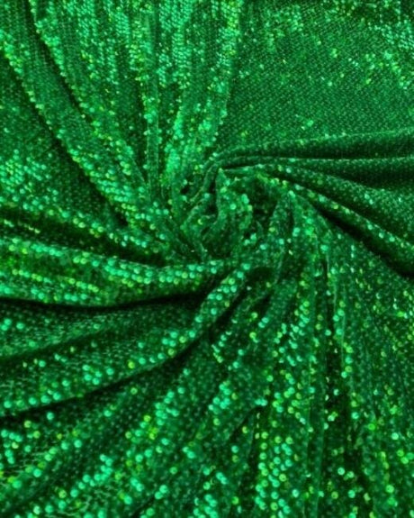 Stretch Sequin on Velvet Emerald Green