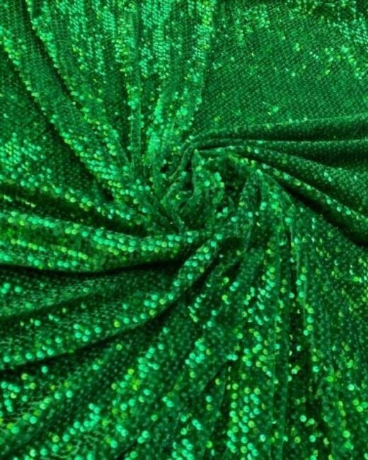 Stretch Sequin on Velvet Emerald Green