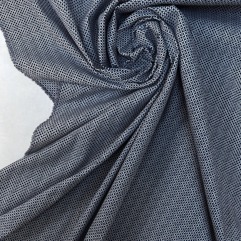 Polyamide Elastane Crepe Printed Blue White