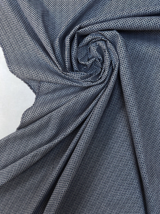Polyamide Elastane Crepe Printed Blue White