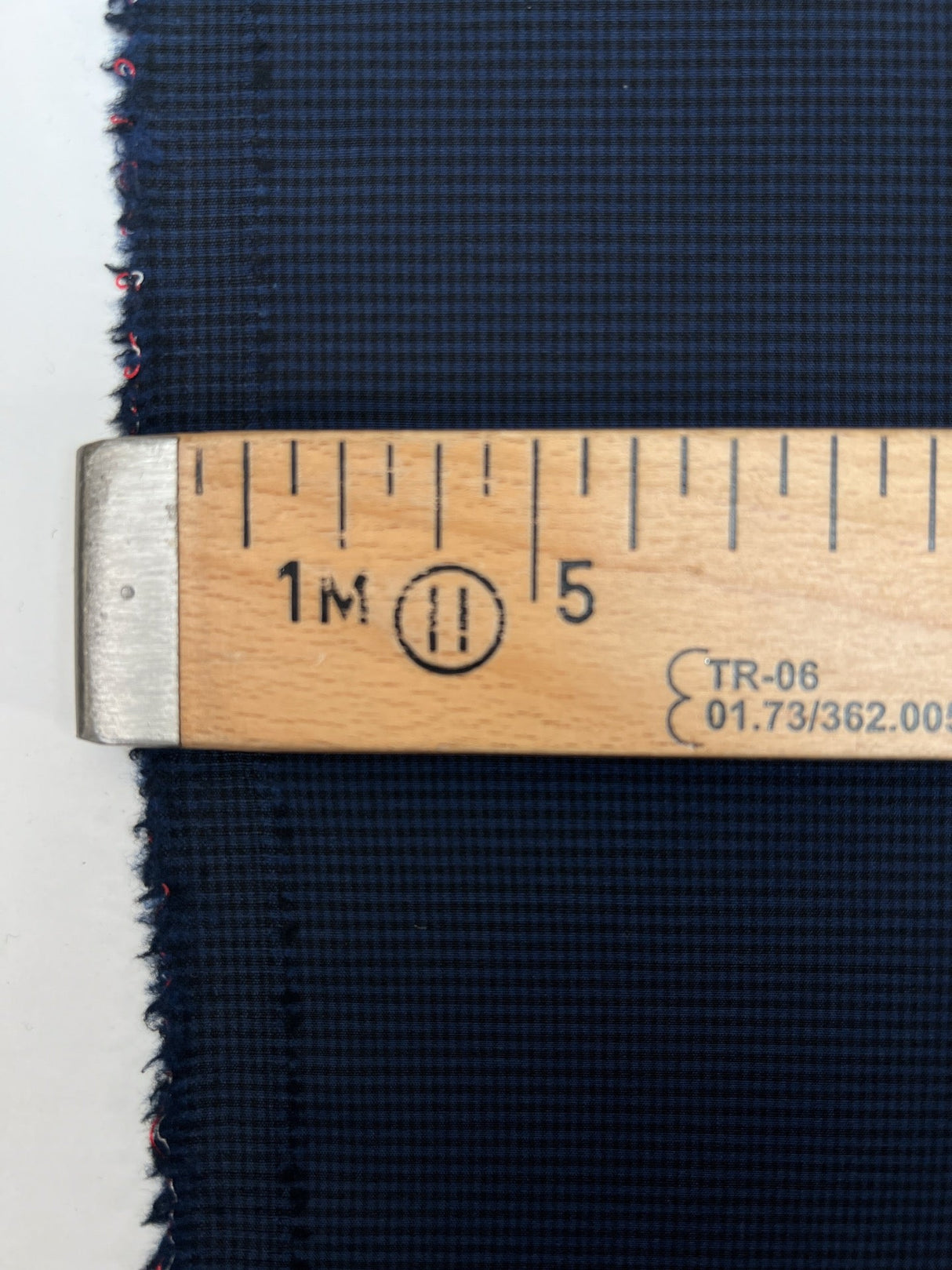 Virgin Wool Checked Suiting Fabric Blue-Black