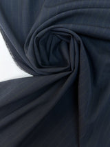 Italian Wool Blue Black Striped Fabric