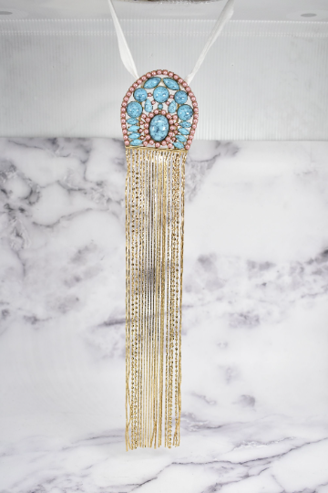 Slider Buckle Turquoise Blue Pink Dangling