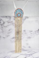 Slider Buckle Turquoise Blue Pink Dangling
