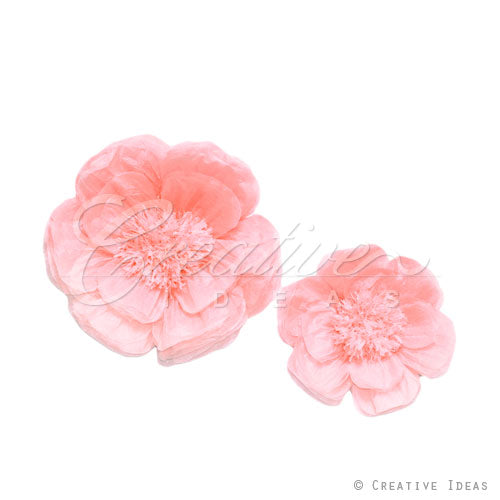 12",16" Tissue Scallop Flowers-2 Pcs/Set (Blush)