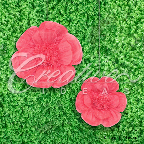 12",16" Tissue Scallop Flowers-2 Pcs/Set (Fuchsia)
