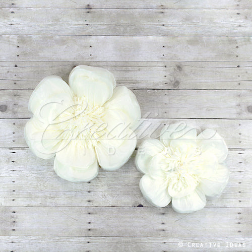 12",16" Tissue Scallop Flowers-2 Pcs/Set (Ivory)