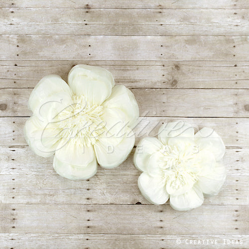 12",16" Tissue Scallop Flowers-2 Pcs/Set (Ivory)