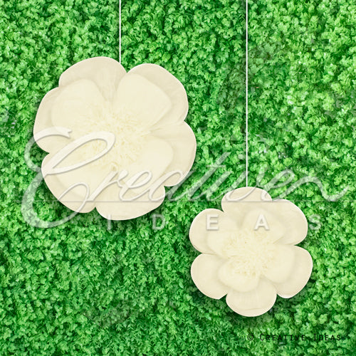 12",16" Tissue Scallop Flowers-2 Pcs/Set (Ivory)