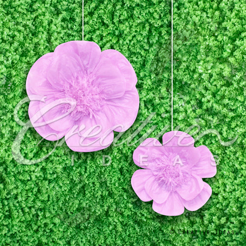 12",16" Tissue Scallop Flowers-2 Pcs/Set (Lavender)