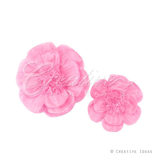 12",16" Tissue Scallop Flowers-2 Pcs/Set (Pink)