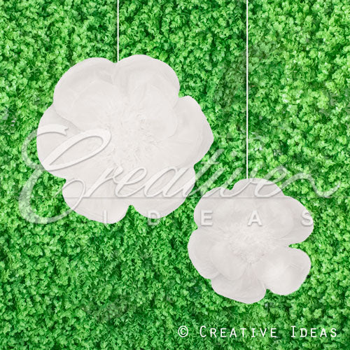 12",16" Tissue Scallop Flowers-2 Pcs/Set (White)