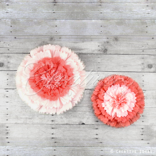 12",16" Tissue Starburst Flowers-2 Pcs/Set (Coral)