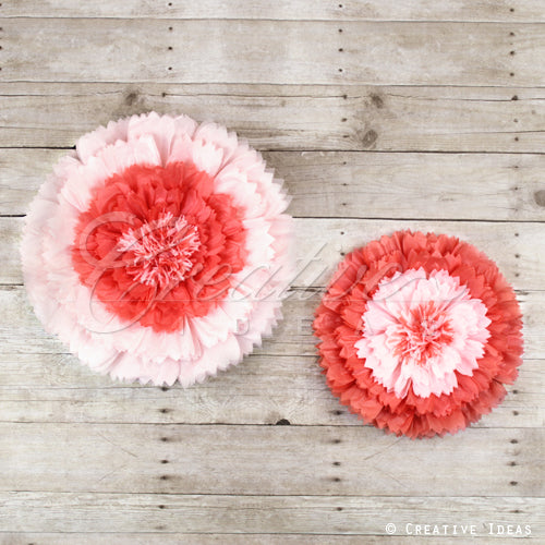 12",16" Tissue Starburst Flowers-2 Pcs/Set (Coral)