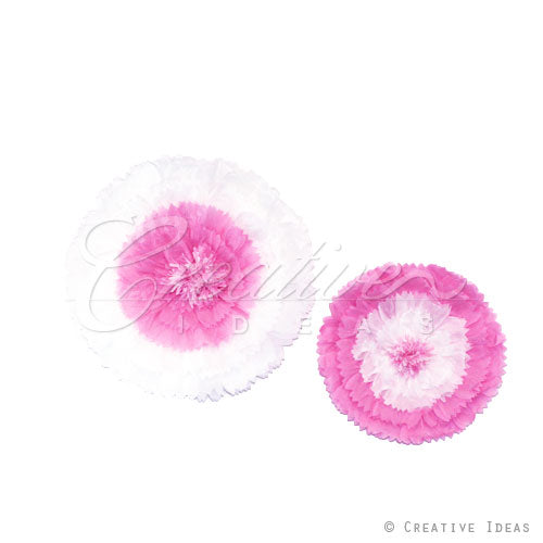 12",16" Tissue Starburst Flowers-2 Pcs/Set (Pink)