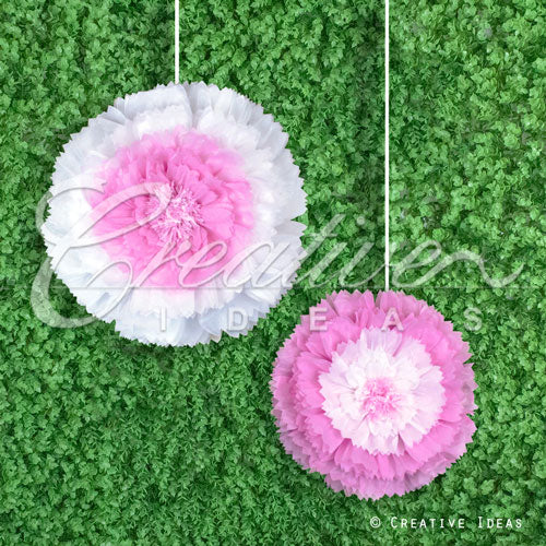 12",16" Tissue Starburst Flowers-2 Pcs/Set (Pink)