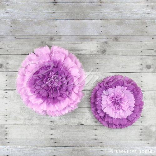 12",16" Tissue Starburst Flowers-2 Pcs/Set (Purple)