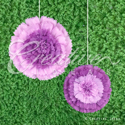 12",16" Tissue Starburst Flowers-2 Pcs/Set (Purple)