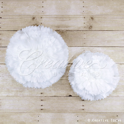 12",16" Tissue Starburst Flowers-2 Pcs/Set (White)