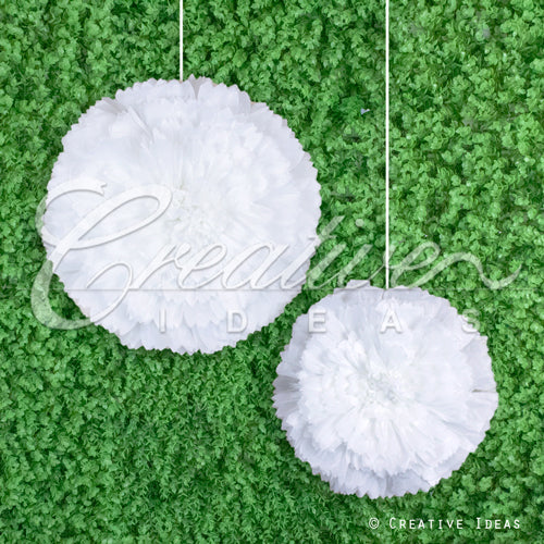 12",16" Tissue Starburst Flowers-2 Pcs/Set (White)